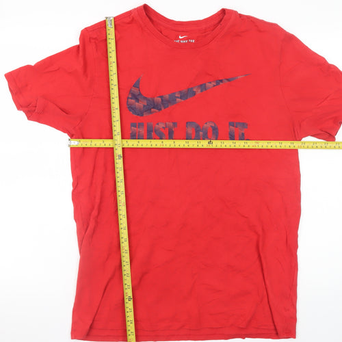 Nike Men's Red Athletic Fit Just Do It Graphic T-Shirt Size L