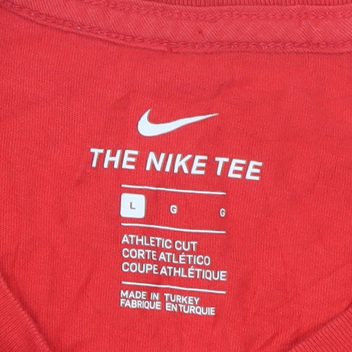 Nike Men's Red Athletic Fit Just Do It Graphic T-Shirt Size L