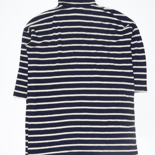 Dorothy Perkins Women Blue Striped Roll Neck Shift Dress Size 10