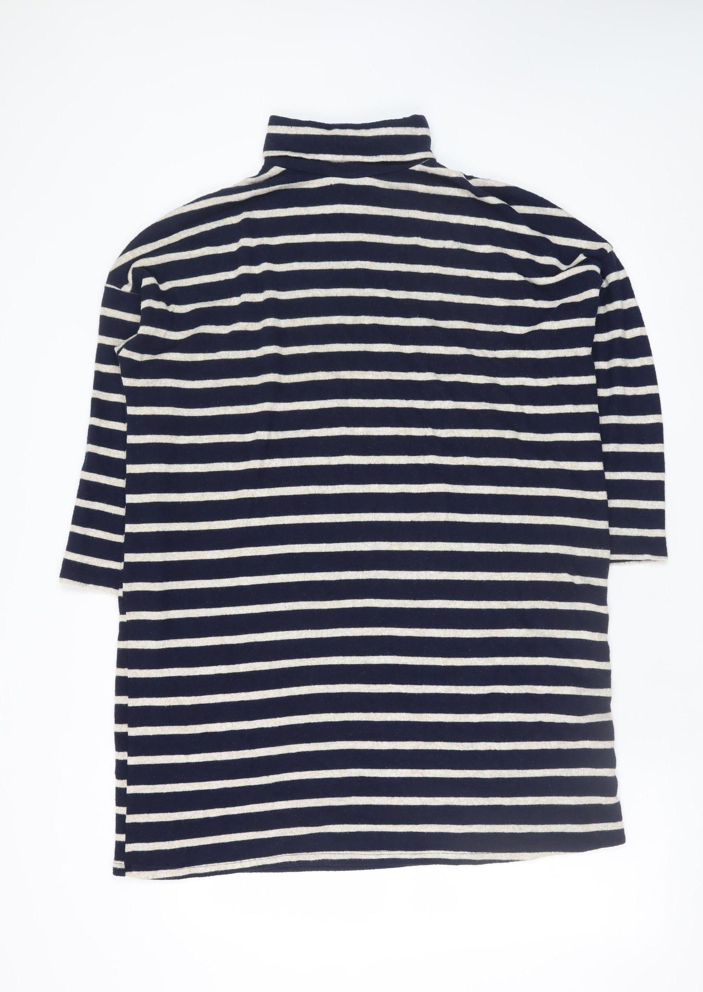 Dorothy Perkins Women Blue Striped Roll Neck Shift Dress Size 10
