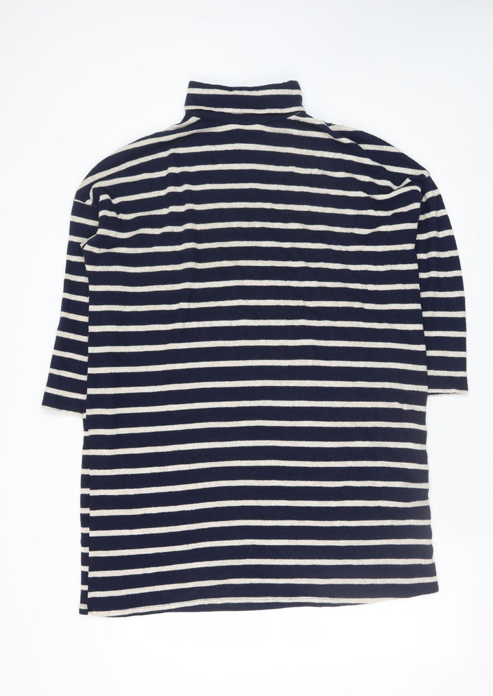Dorothy Perkins Women Blue Striped Roll Neck Shift Dress Size 10
