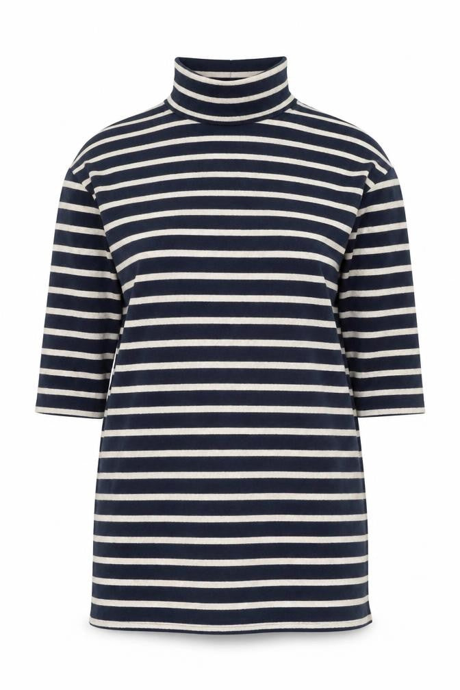 Dorothy Perkins Women Blue Striped Roll Neck Shift Dress Size 10