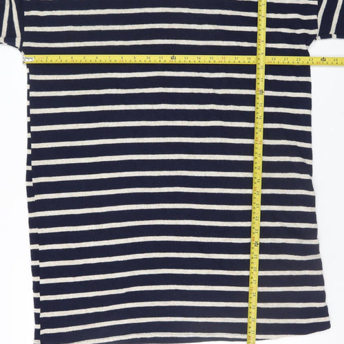 Dorothy Perkins Women Blue Striped Roll Neck Shift Dress Size 10