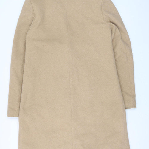 New Look Womens Beige Mid-Length Overcoat UK 10 Lined Classic Style