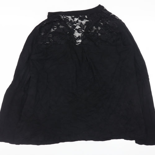 BODY FLIRT Women's Black Lace Tunic Blouse Size L
