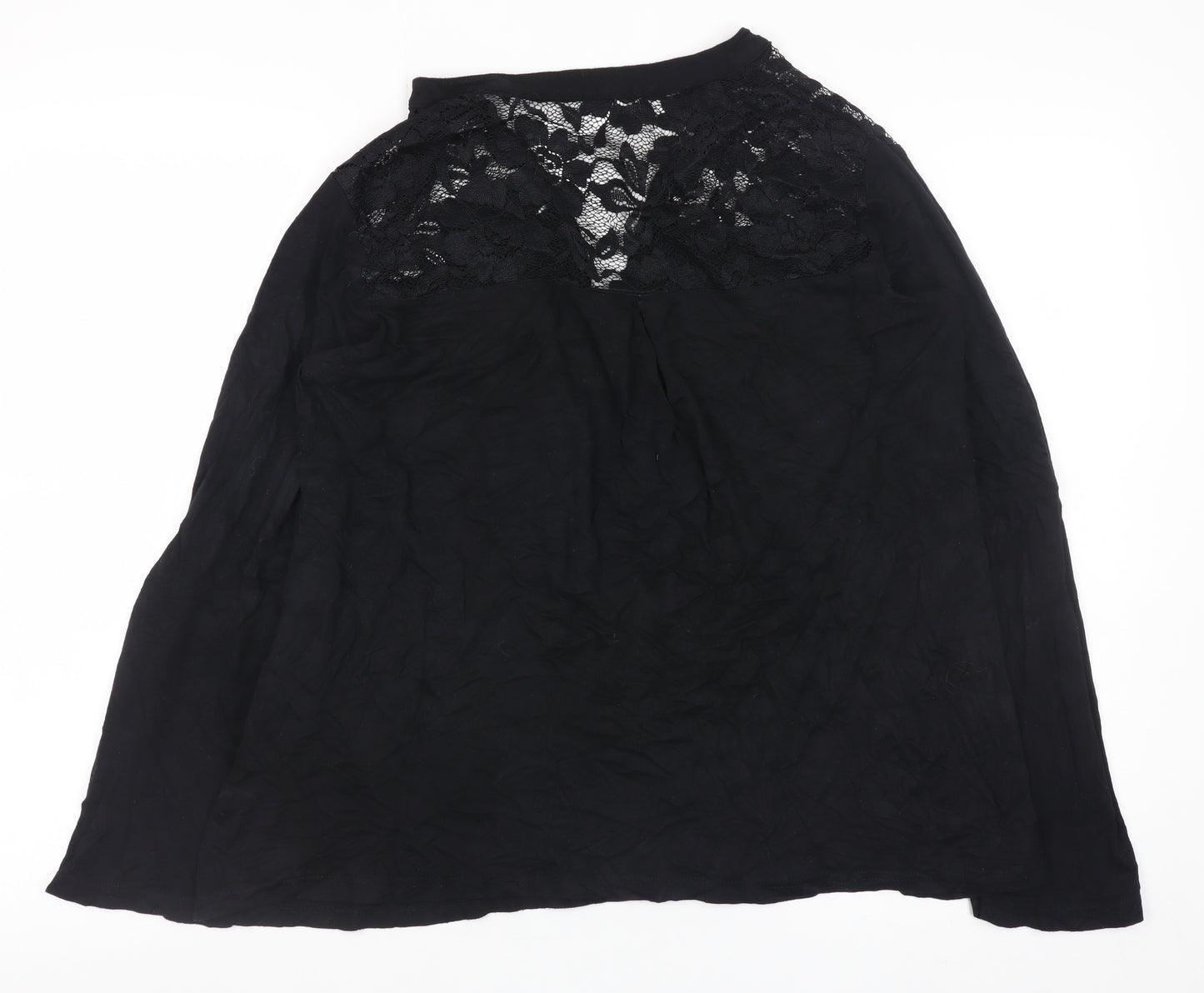 BODY FLIRT Women's Black Lace Tunic Blouse Size L