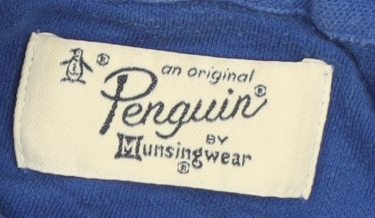Penguin by Munsingwear Men’s Blue Striped Cotton Polo Shirt Size L