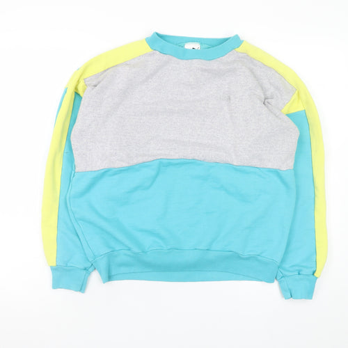 Puma Men’s Blue Colour Block Retro Pullover Sweatshirt XL