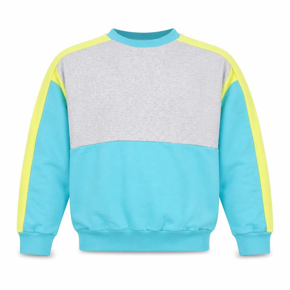 Front view of Puma Men’s Blue Colour Block Retro Pullover Sweatshirt XL