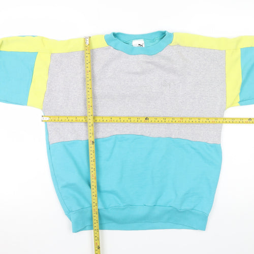 Puma Men’s Blue Colour Block Retro Pullover Sweatshirt XL