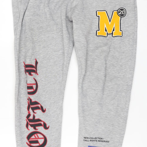 boohooMAN Men's Grey M College Logo Jogger Sweatpants