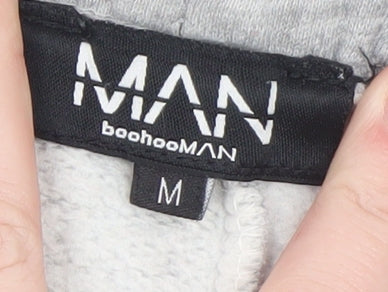 boohooMAN Men's Grey M College Logo Jogger Sweatpants
