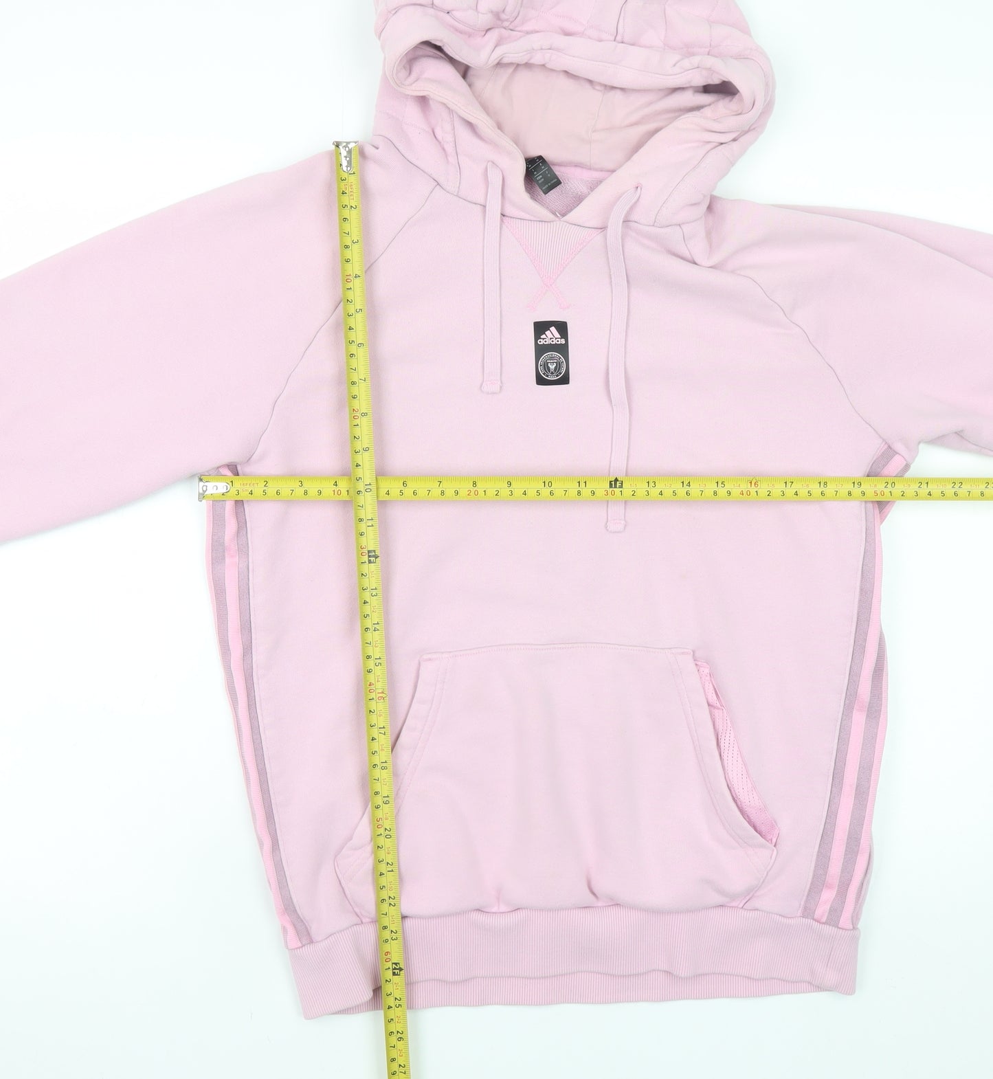 Adidas Womens Pink Hooded Pullover Hoodie Medium Cotton Casual