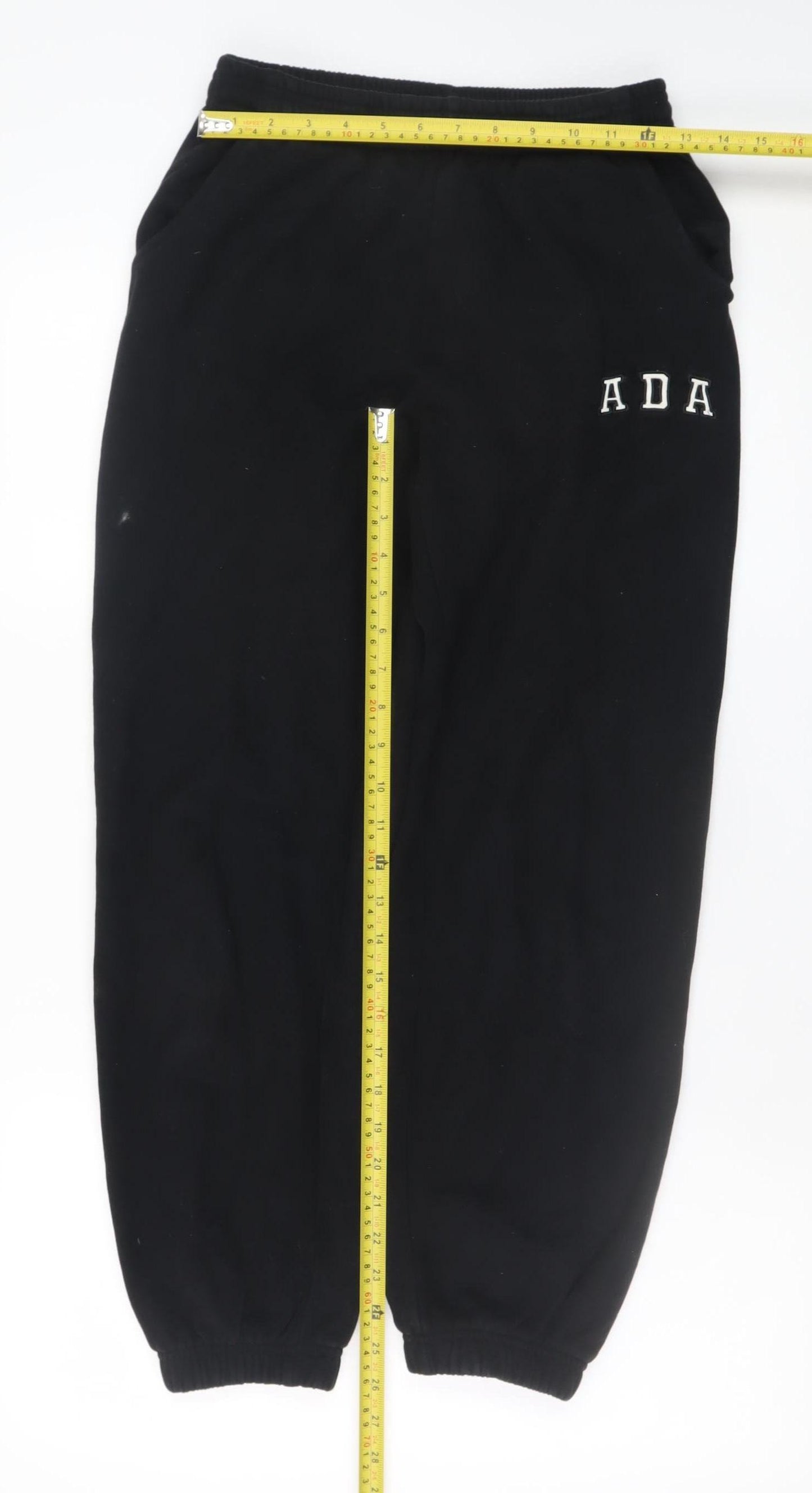 Adanola Men's Black XS Sweatpants Jogger Trousers Fleece Cuffed