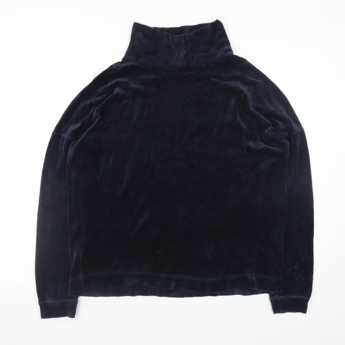 COS Women Navy Blue Velvet Pullover Sweatshirt Size S