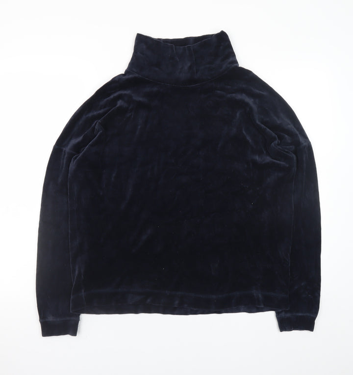 COS Women Navy Blue Velvet Pullover Sweatshirt Size S