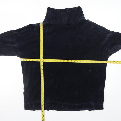 COS Women Navy Blue Velvet Pullover Sweatshirt Size S