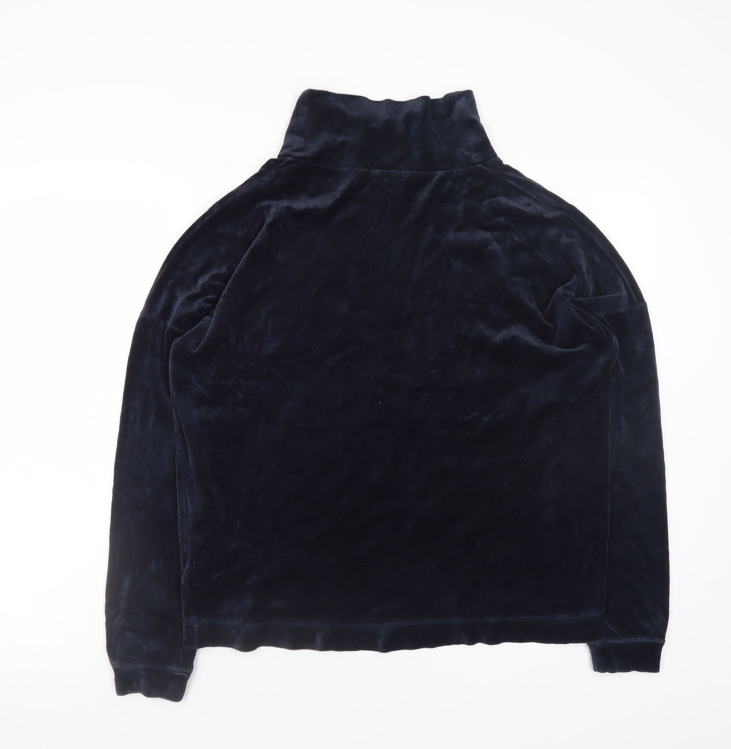 COS Women Navy Blue Velvet Pullover Sweatshirt Size S