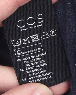 COS Women Navy Blue Velvet Pullover Sweatshirt Size S