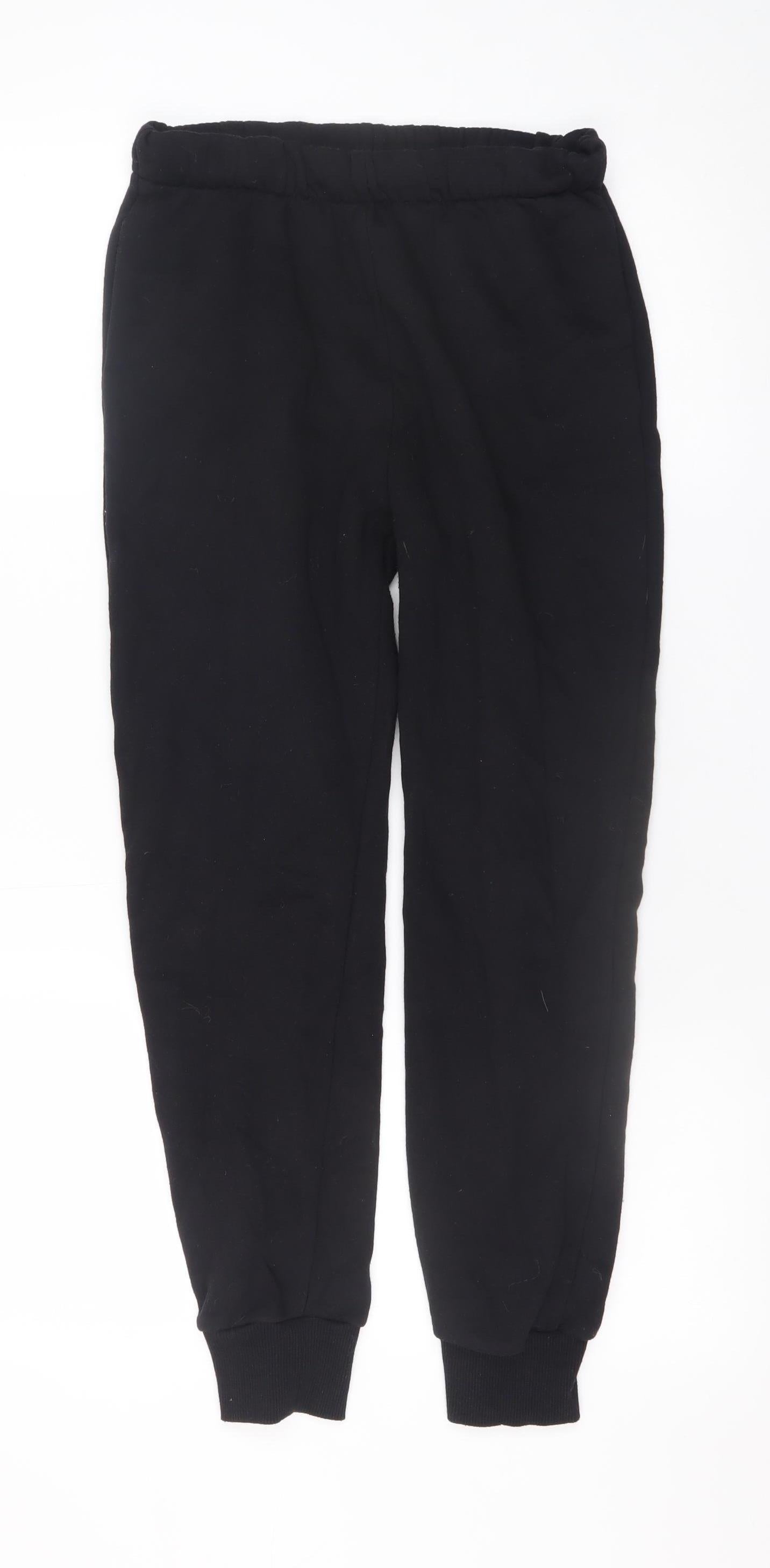 H&M Divided Basic Men's Black Joggers Size S Cotton Blend Elastic Waist