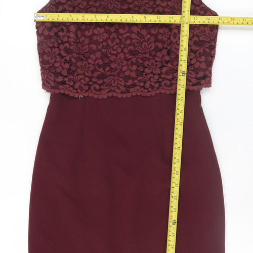 Coast Women's Red Lace Sheath Dress Size 6 Elegant Party Wear