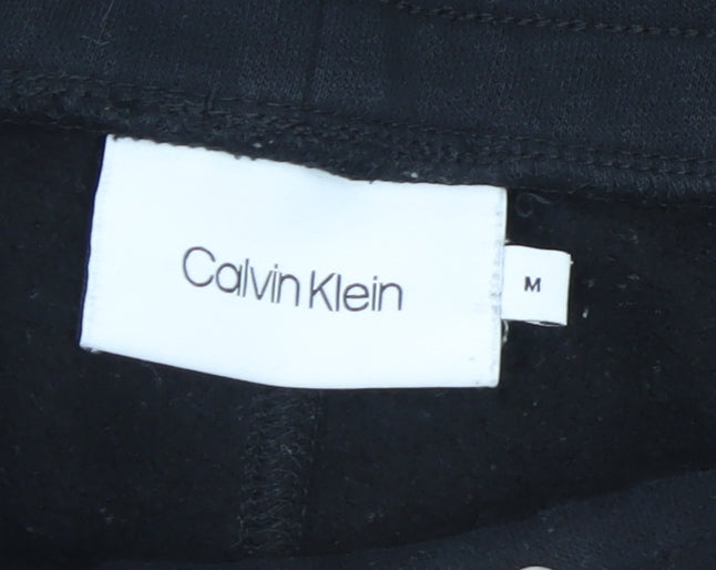 Calvin Klein Men's Black Jogger Trousers M Logo Tape Drawstring