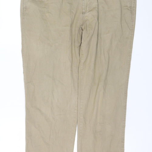 Brook Taverner Men's Beige Chino Trousers 40R Regular Fit Cotton Blend