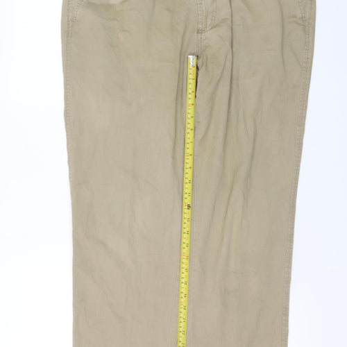 Brook Taverner Men's Beige Chino Trousers 40R Regular Fit Cotton Blend
