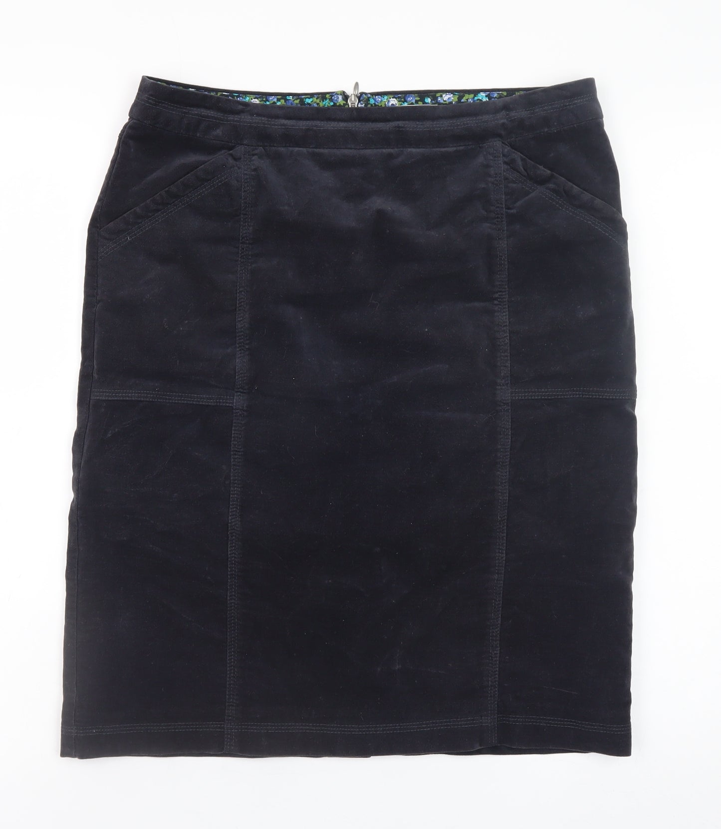 White Stuff Women’s Black Corduroy Pencil Skirt Size 10