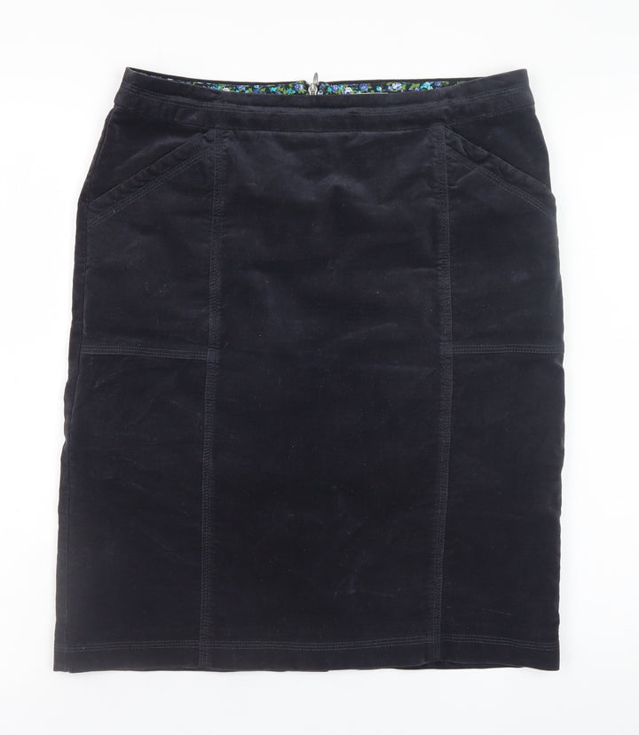 White Stuff Women’s Black Corduroy Pencil Skirt Size 10