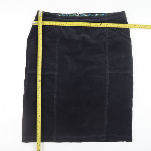 White Stuff Women’s Black Corduroy Pencil Skirt Size 10