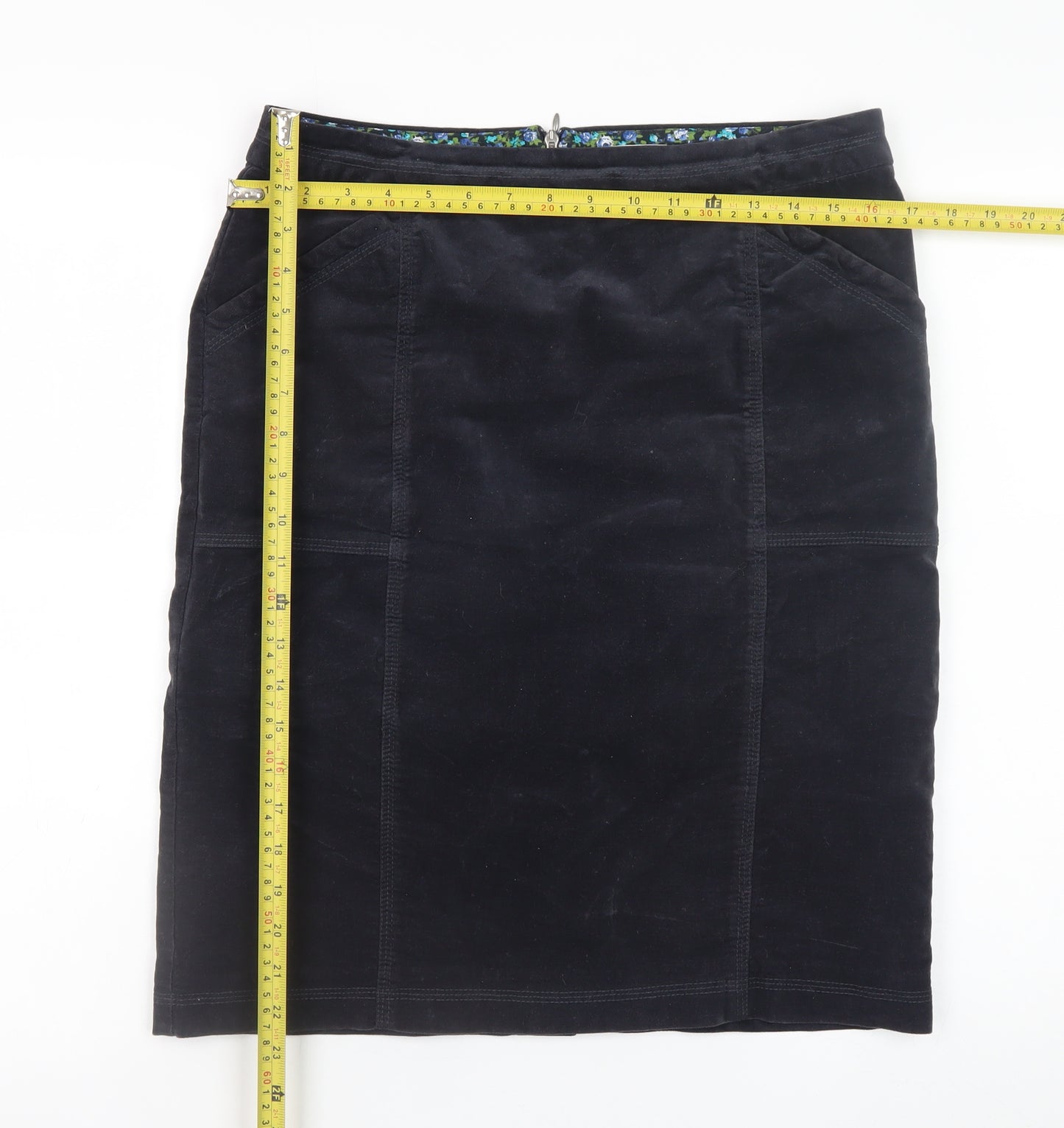 White Stuff Women’s Black Corduroy Pencil Skirt Size 10