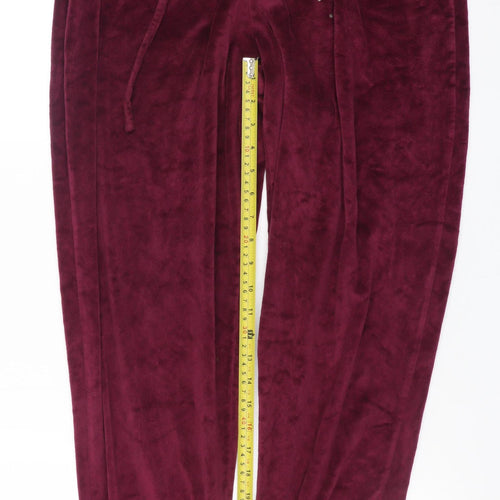 Harry Potter Women's Red Velour Pyjama Pants L 14-16 Drawstring