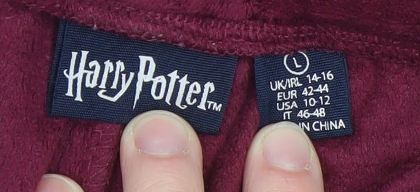 Harry Potter Women's Red Velour Pyjama Pants L 14-16 Drawstring