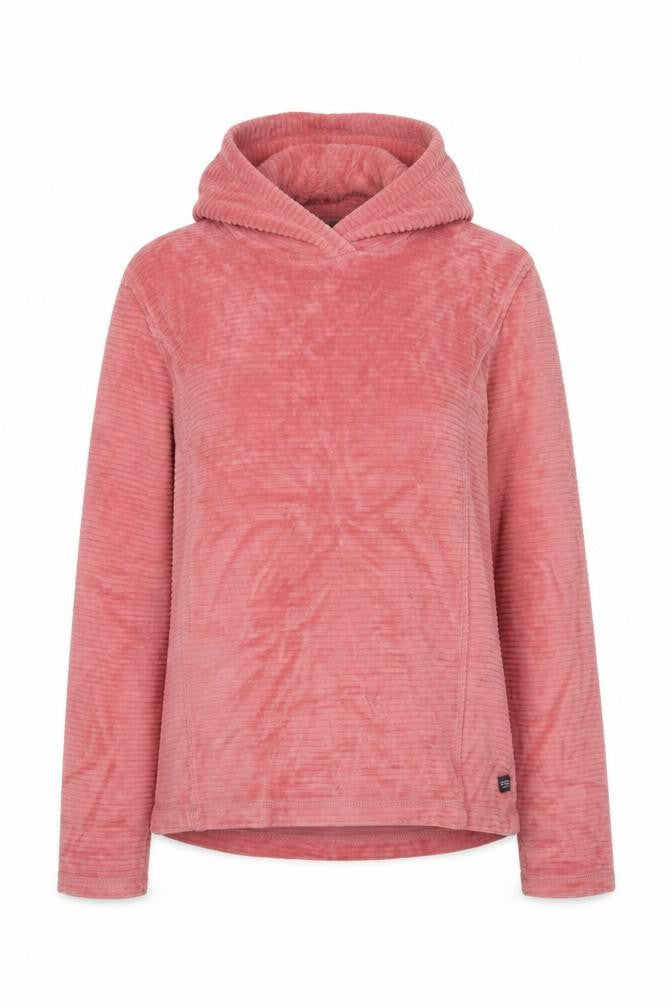 Front view of Regatta Great Outdoors Women Pink Velour Pullover Hoodie, size 12