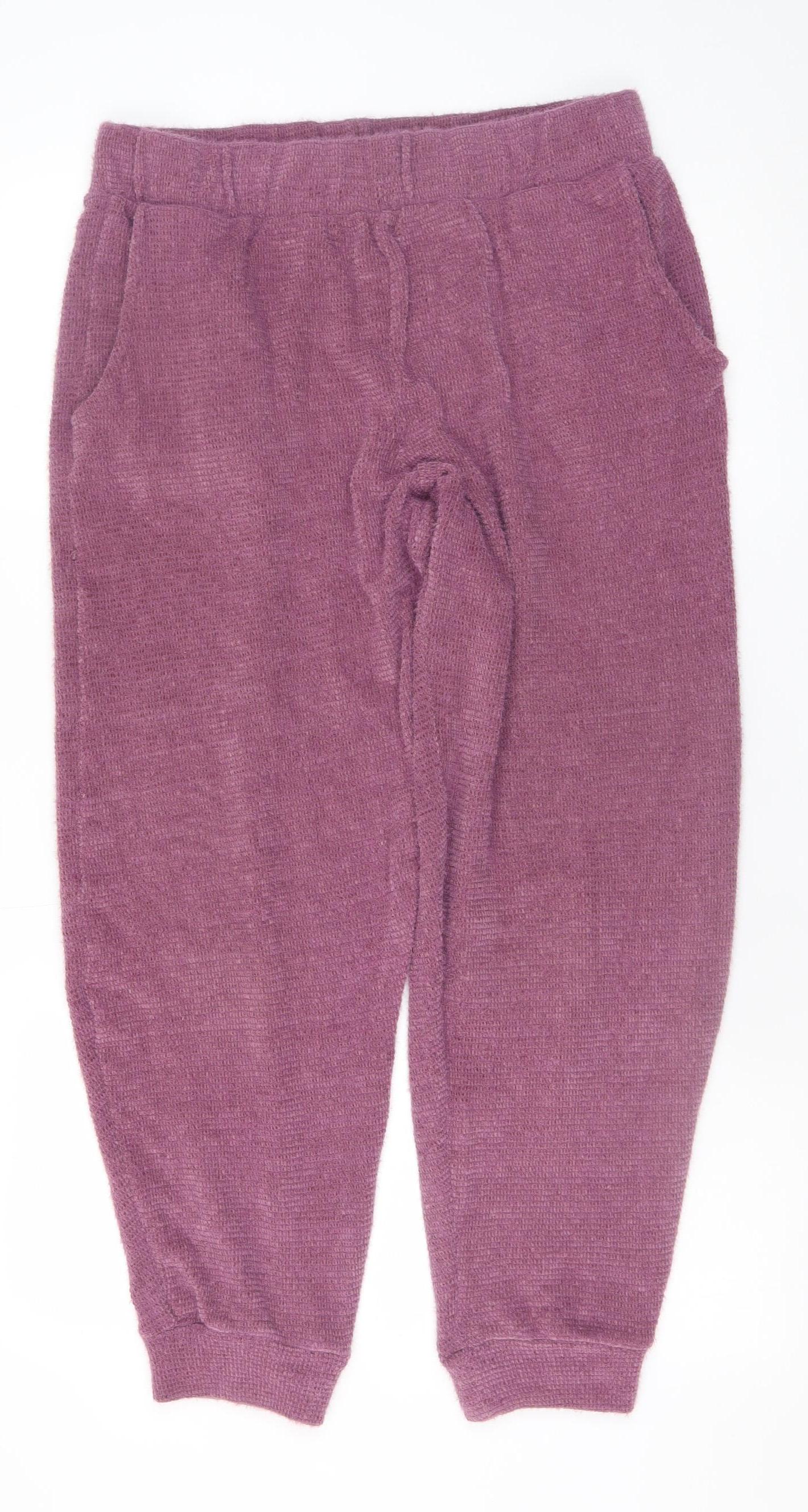 Marks and Spencer Women’s Purple Knit Jogger Trousers Size M