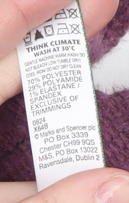 Marks and Spencer Women’s Purple Knit Jogger Trousers Size M