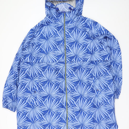 Marks and Spencer Womens Blue Hooded Rain Coat Jacket XL