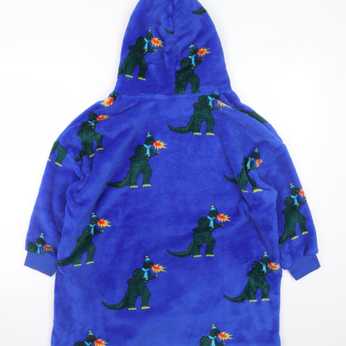 Marks and Spencer Boys Blue Fleece Godzilla Hooded Robe 7-8 Years