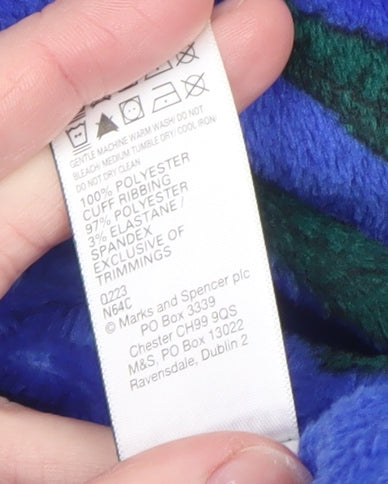 Marks and Spencer Boys Blue Fleece Godzilla Hooded Robe 7-8 Years