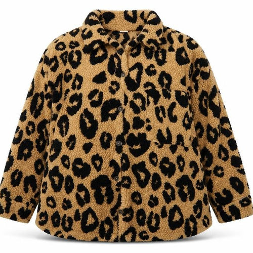 Next Girls Brown Leopard Print Fleece Shirt Jacket 13 Years