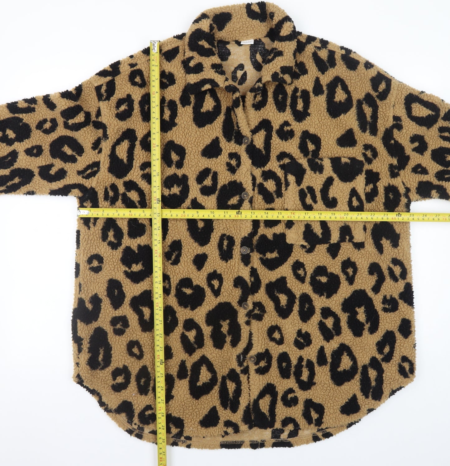 Next Girls Brown Leopard Print Fleece Shirt Jacket 13 Years