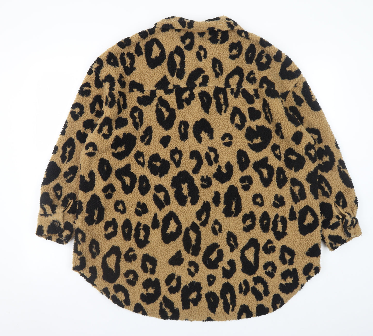Next Girls Brown Leopard Print Fleece Shirt Jacket 13 Years