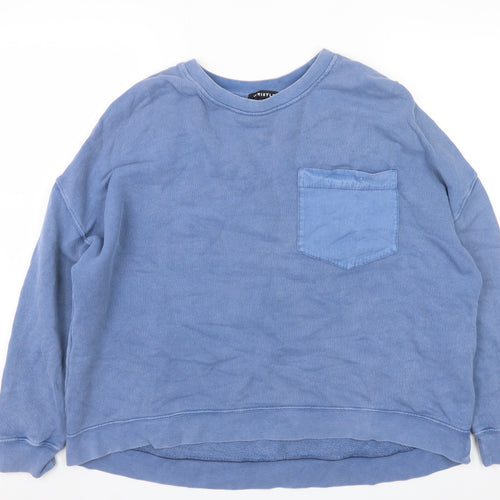 Whistles Men's Blue Cotton Pullover Sweatshirt Size S Relaxed Fit