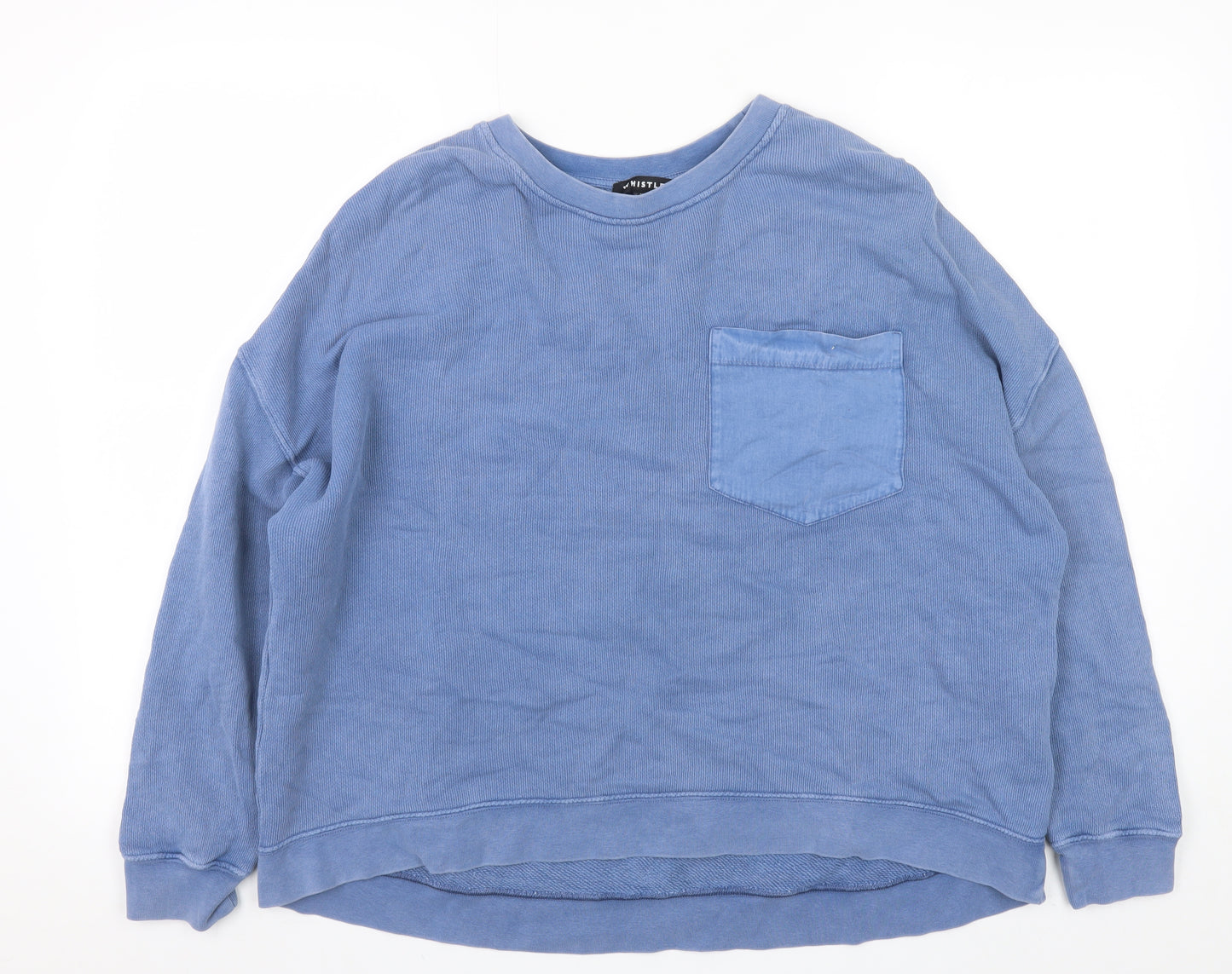 Whistles Men's Blue Cotton Pullover Sweatshirt Size S Relaxed Fit