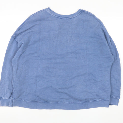 Whistles Men's Blue Cotton Pullover Sweatshirt Size S Relaxed Fit