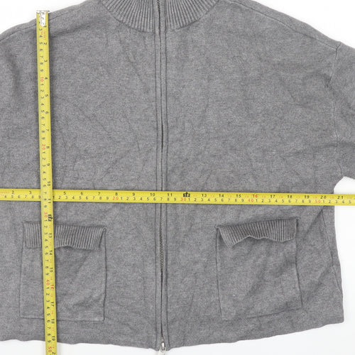 Marks and Spencer Womens Grey Full Zip Knit Jumper M