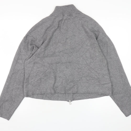 Marks and Spencer Womens Grey Full Zip Knit Jumper M