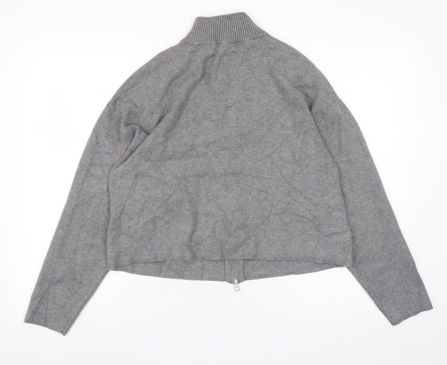 Marks and Spencer Womens Grey Full Zip Knit Jumper M
