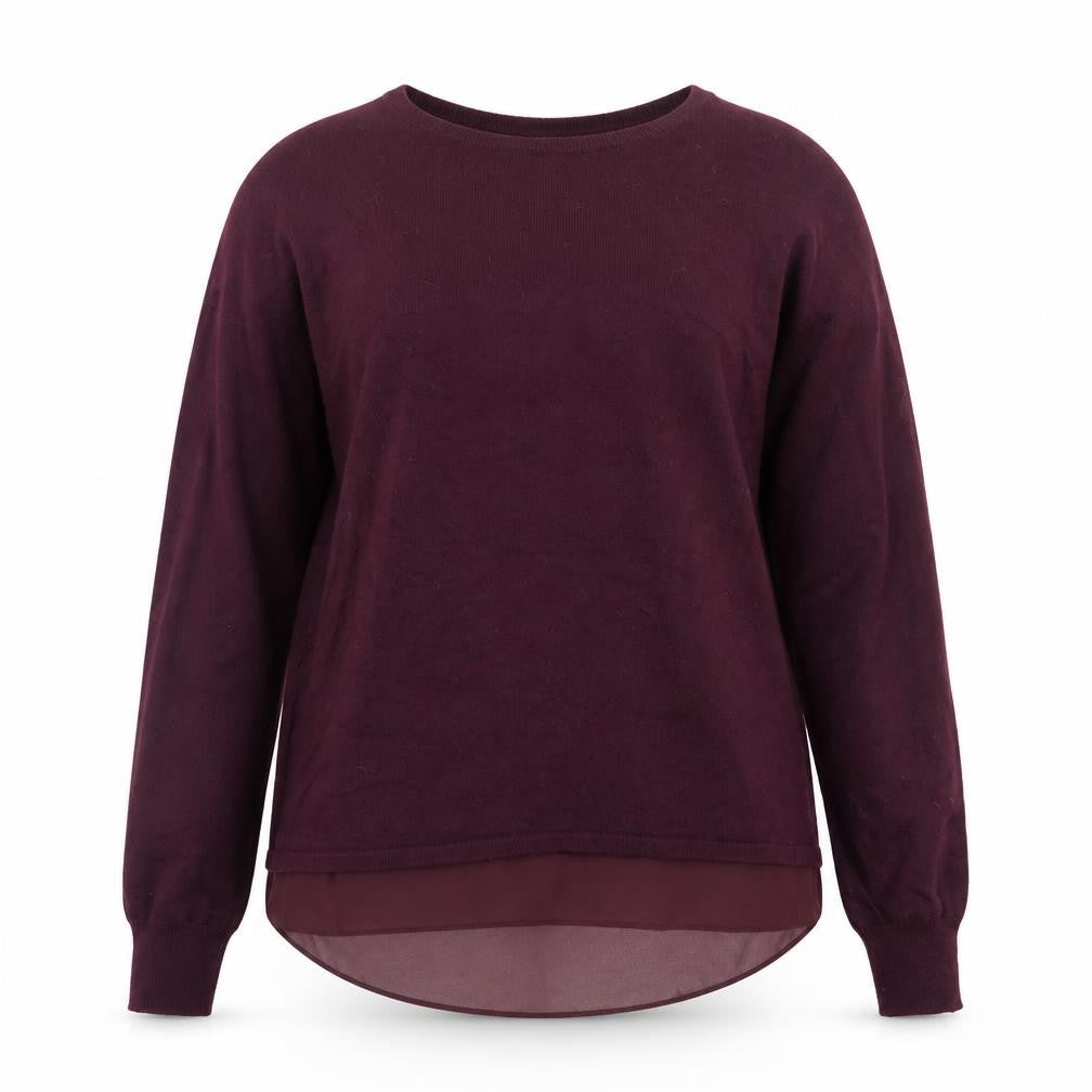 Front view of Marks & Spencer Women’s Purple Cashmere Blend jumper, size UK 10